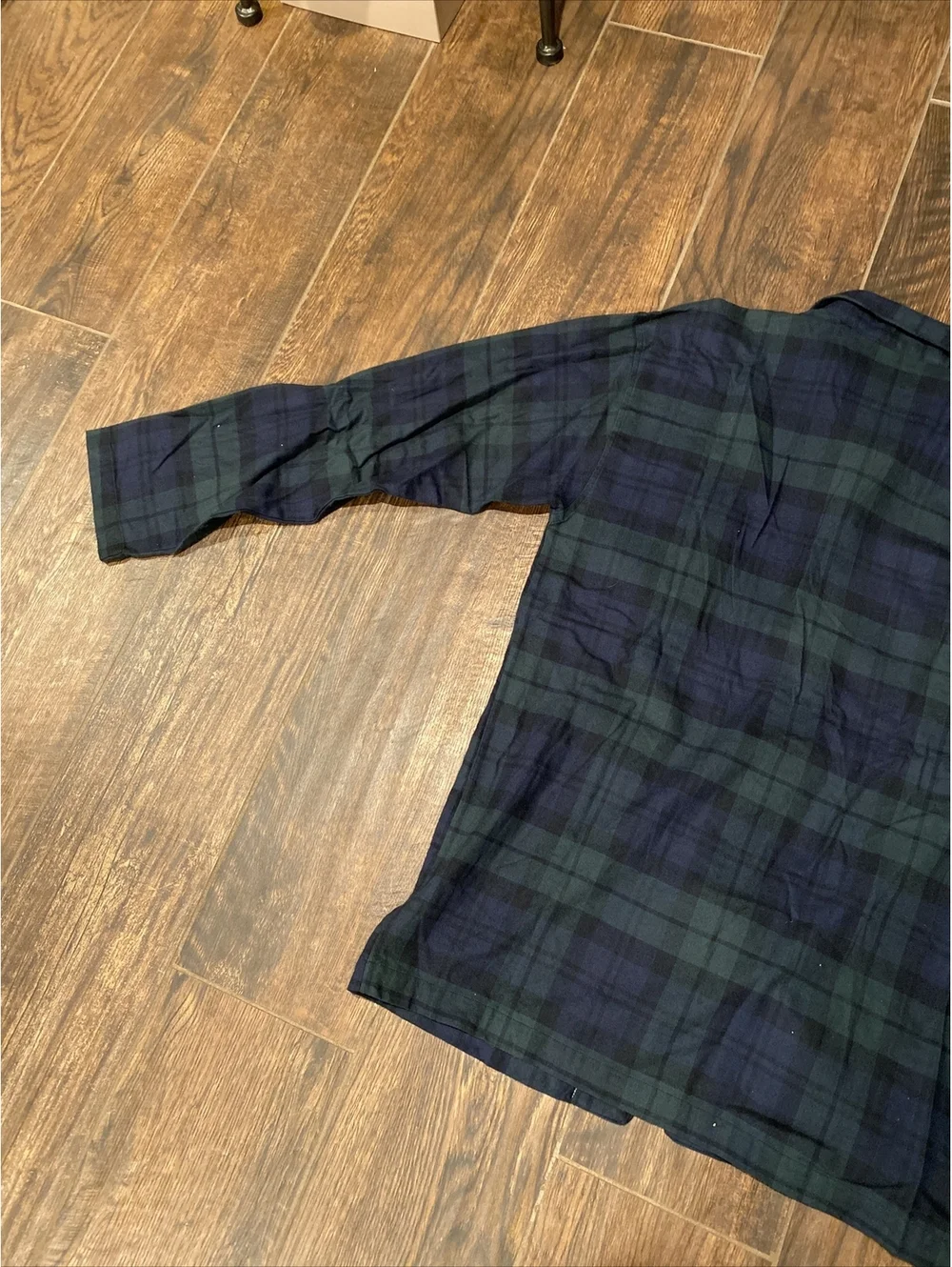 Polo Ralph Lauren Sleep Shirt Men's Size M Blue Green Plaid Pajama Lounge Top SS